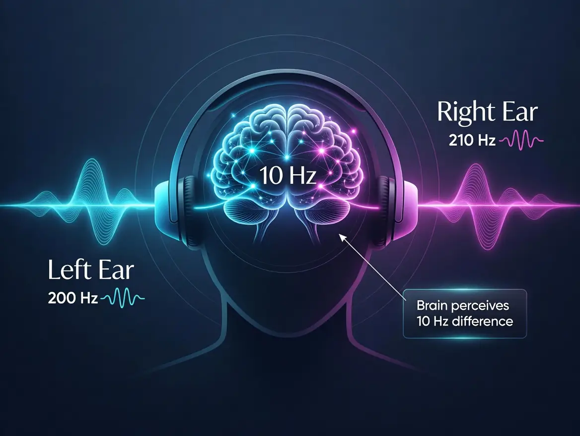 FocusLive binaural beats generator with layered frequency waves
